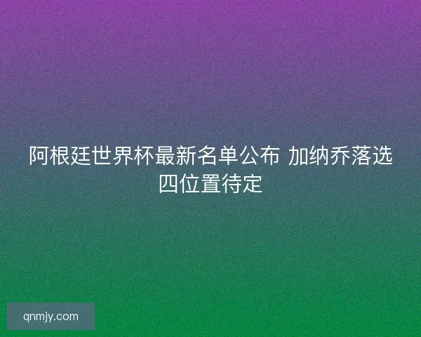 阿根廷世界杯最新名单公布 加纳乔落选四位置待定