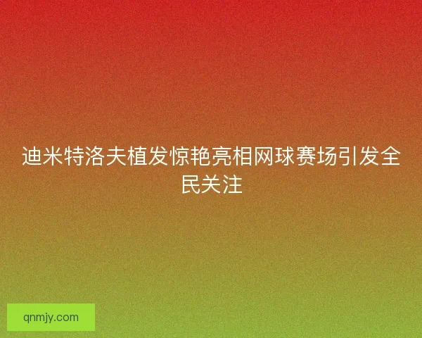 迪米特洛夫植发惊艳亮相网球赛场引发全民关注 迪米特洛夫植发惊艳亮相网球赛场引发全民关注